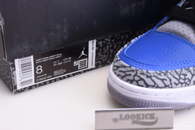 Bmlin Jordan Royal' CT8532 Retro Air 3 'Varsity 400 - 0824